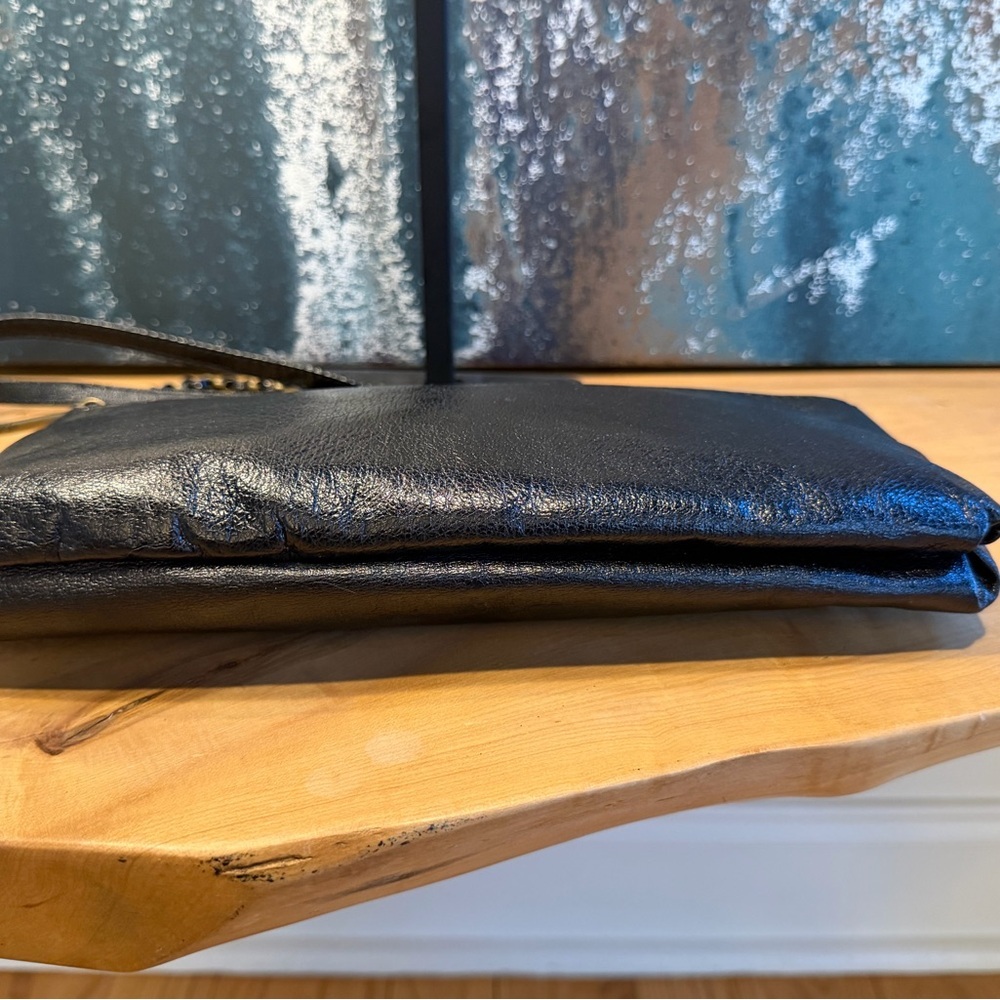 Elliott Lucca Black Leather Chain Strap Crossbody Bag - Picture 12 of 16